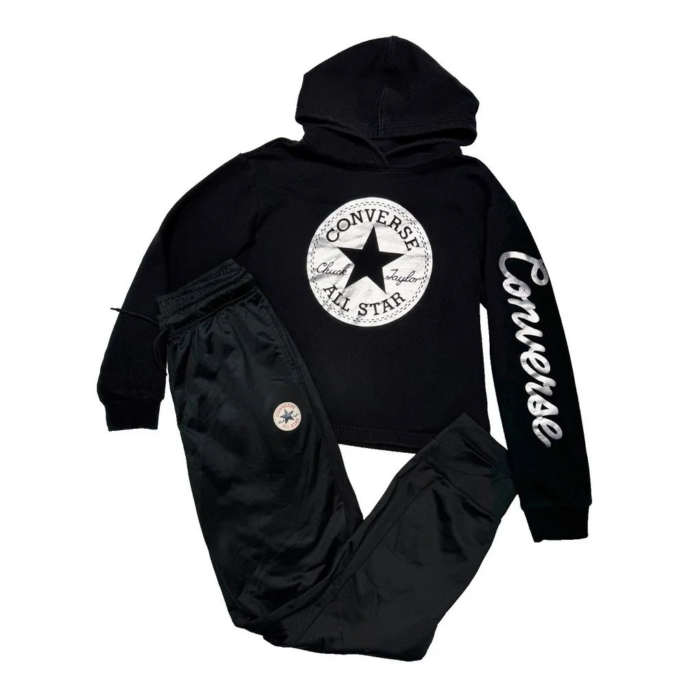 Converse Hoodie & Joggers All Star Chuck Taylor Kids XL Black 2 Piece Set